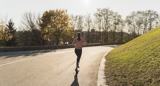 Girl running in the park