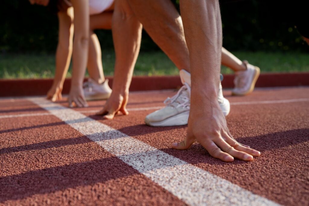 Close up of people at the starting line